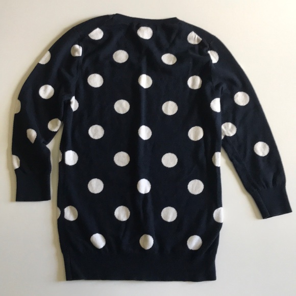 Banana Republic XS 3/4 sleeve sweater blue polka - Picture 4 of 8